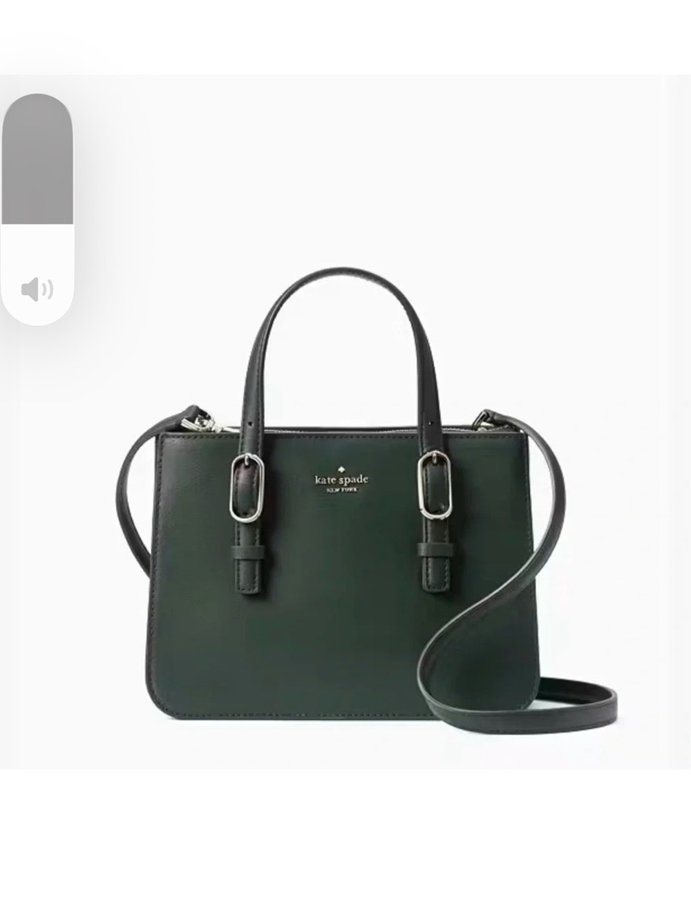 kate spade Dark Green Leather Top-Handle Satchel with Crossbody Strap